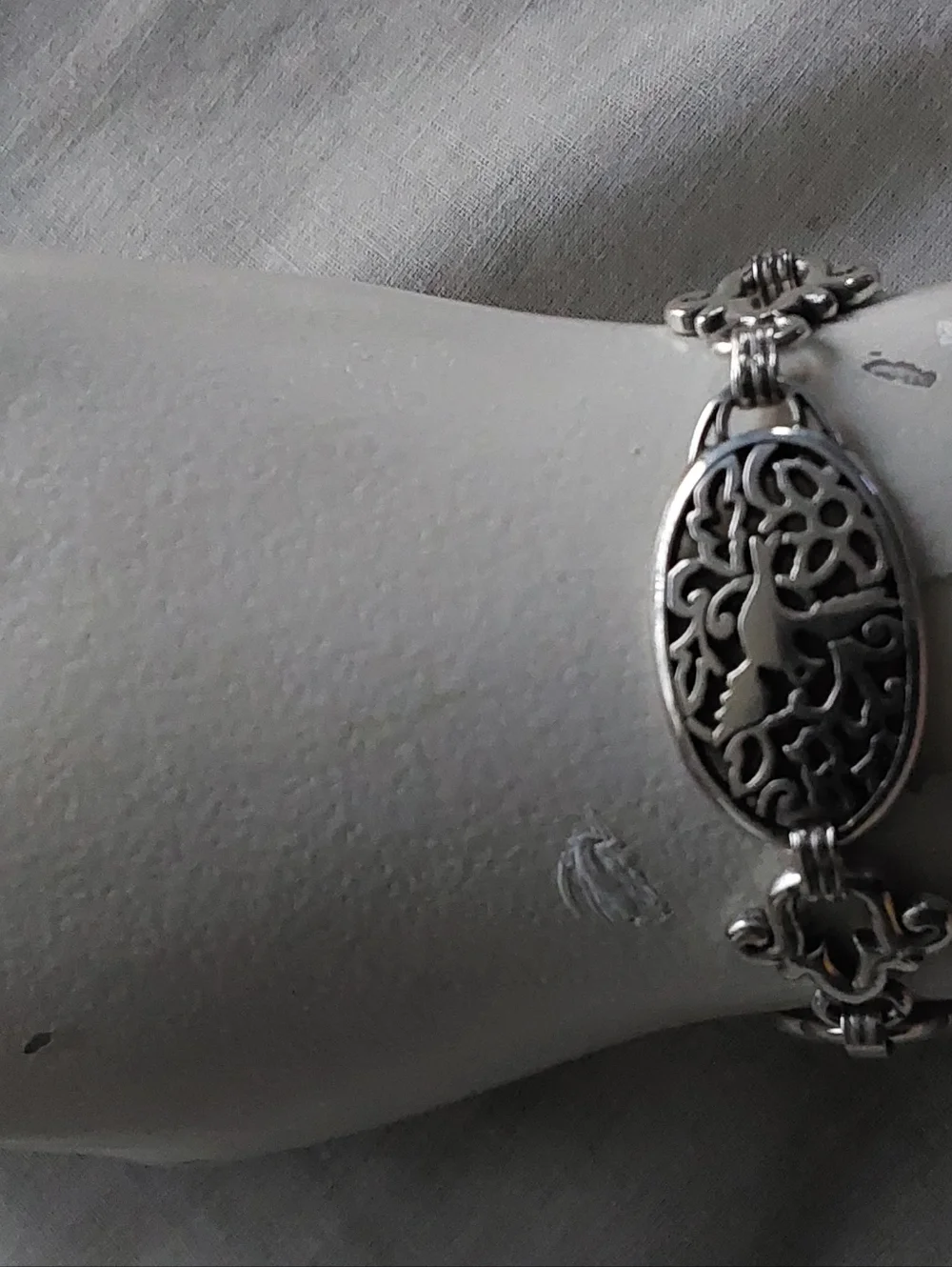 Brighton Silver Filigree‎ Oval Link Bracelet 8.5